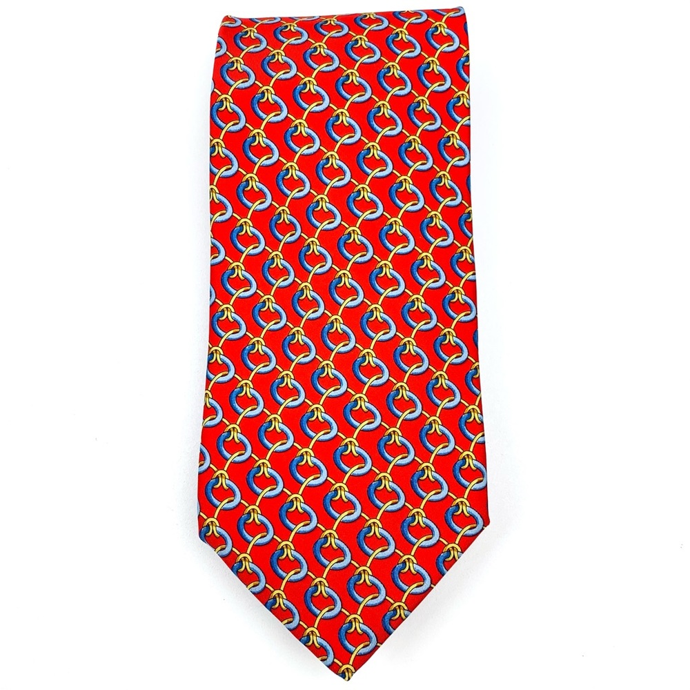 Gucci Tie Printed Silk Knotted Pattern Red Regular Width Neck Tie EUC One Size - Picture 4 of 7